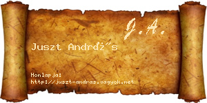 Juszt András névjegykártya